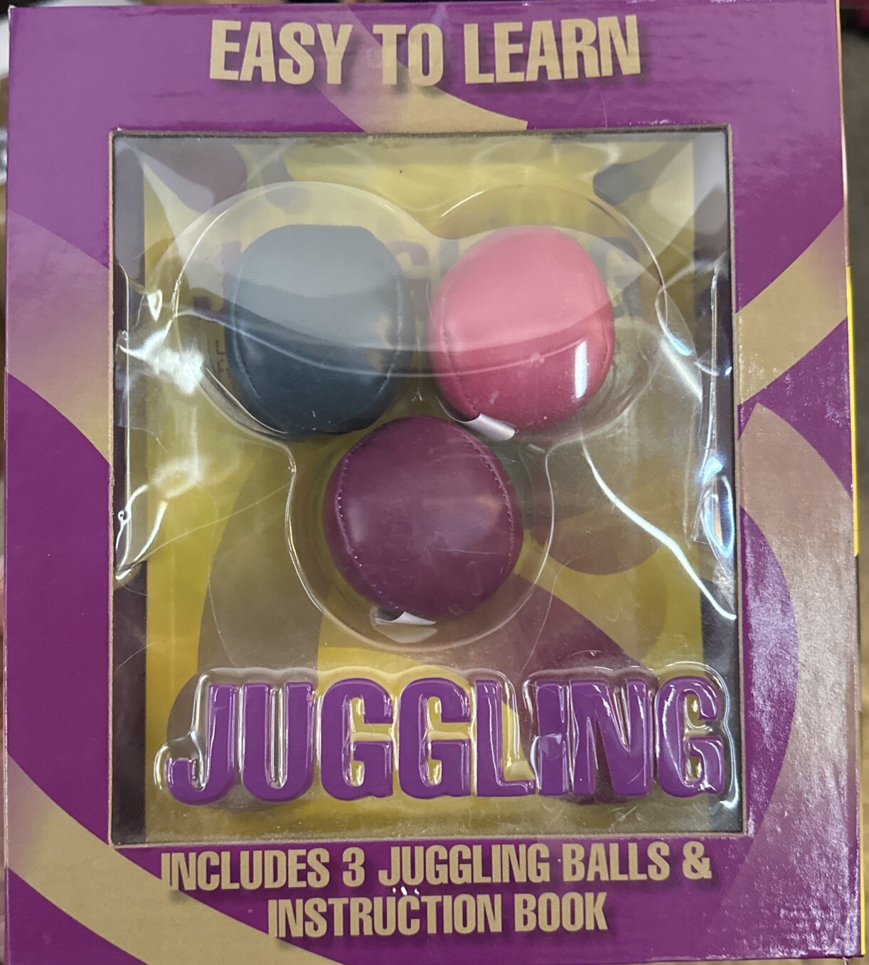 Juggling, How to Book and 3 Balls Kit, NEW! Step by Step, Funky Balls,  Gift Box