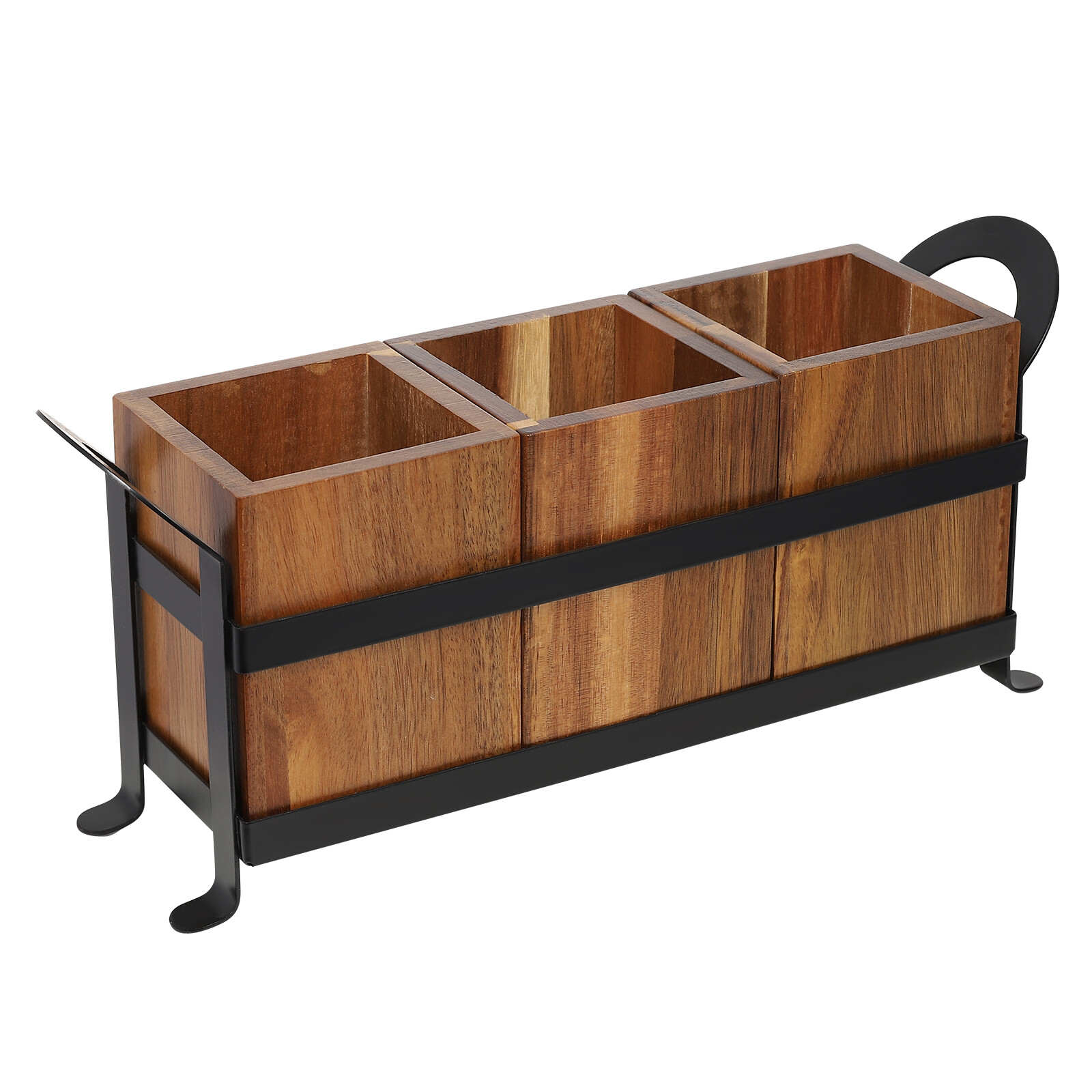 Utensil Cutlery Holder Wooden Utensil Organizer Rustic Kitchen Utensil Organizer