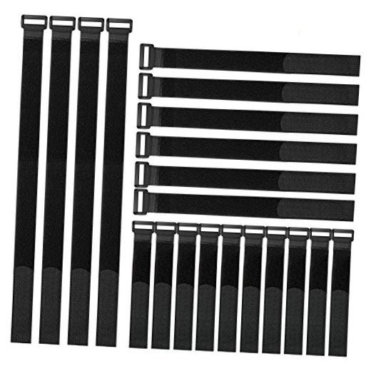 Reusable Fastening Cable Straps and Cable Ties Set 20 (8-12-18) x 1Inch
