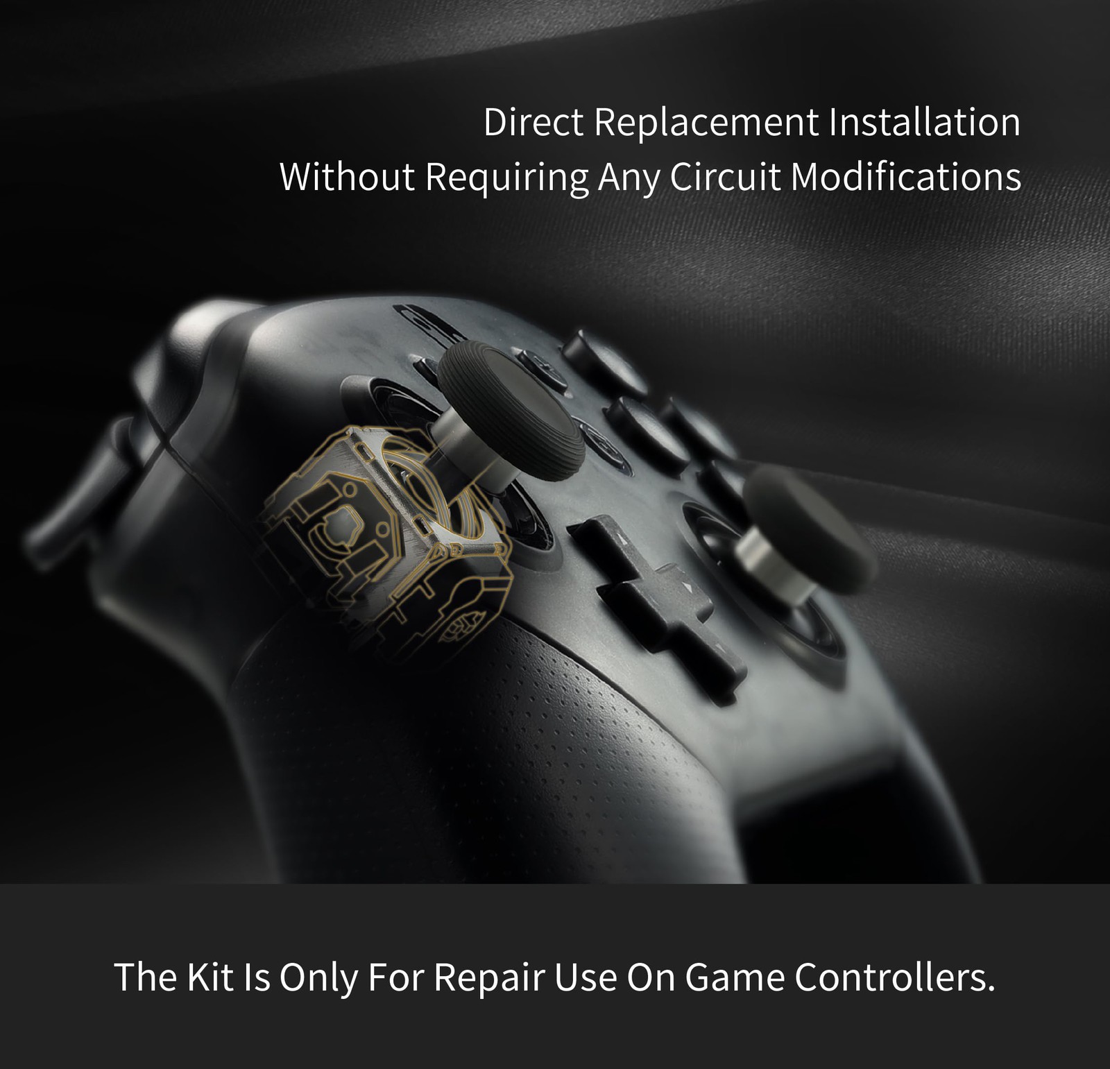 GuliKit TMR Magnetic Joystick Replacement Kit for NS51-Switch Pro-Black