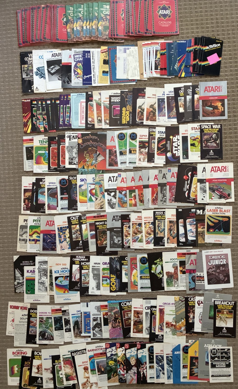Atari 2600 manuals - 167 titles including catalogs, comics, posters