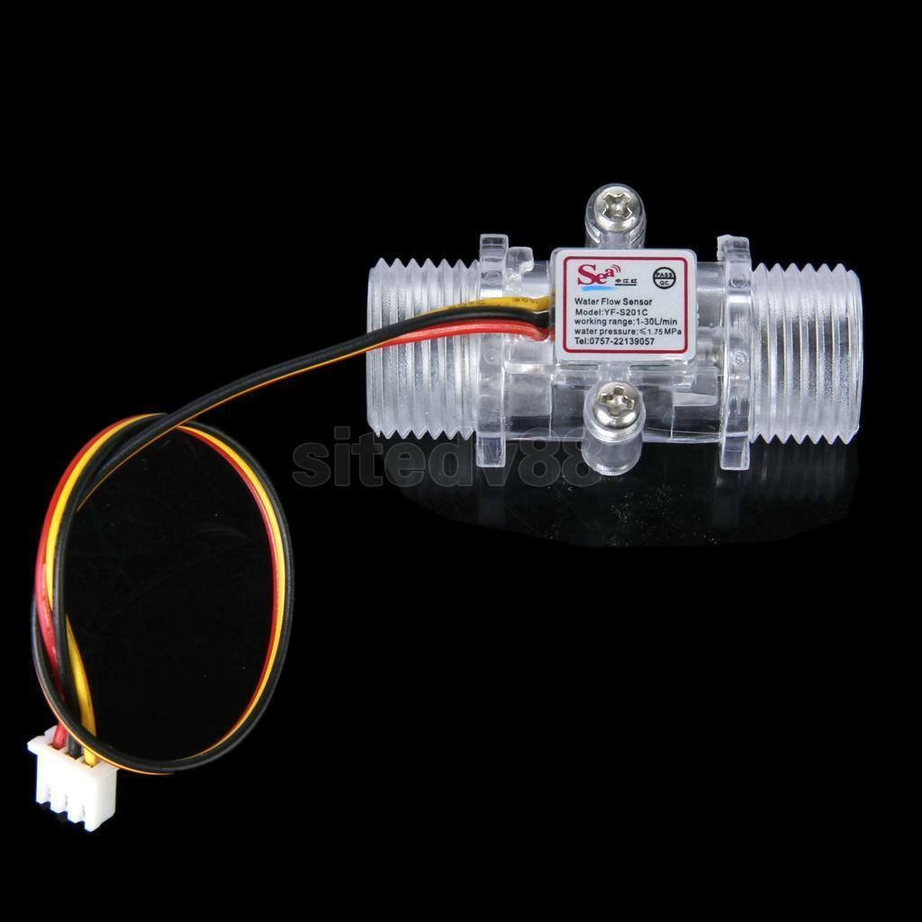 G1/2" Copper Water Flow Hall Sensor Switch Flow Meter Flowmeter Counter A