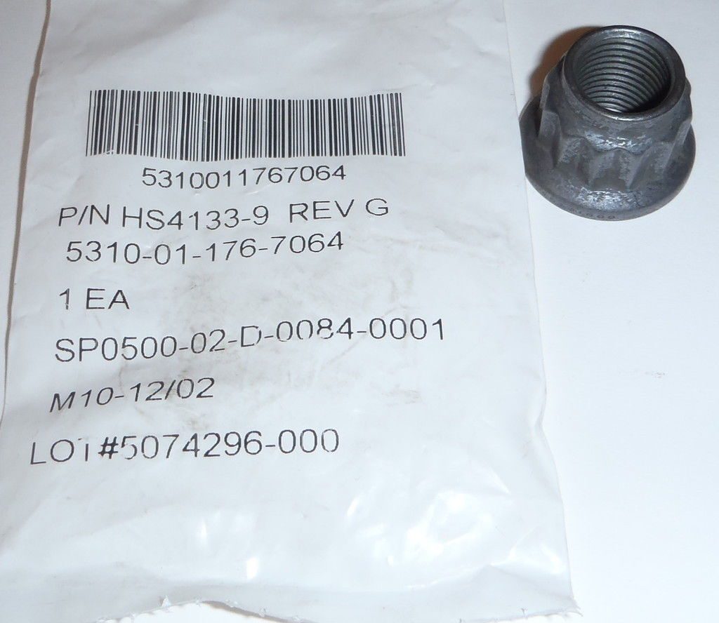 5310-01-176-7064 Self Locking Nut HS4133-9 Helicopter Tail Rotor Nut HS4133-9...