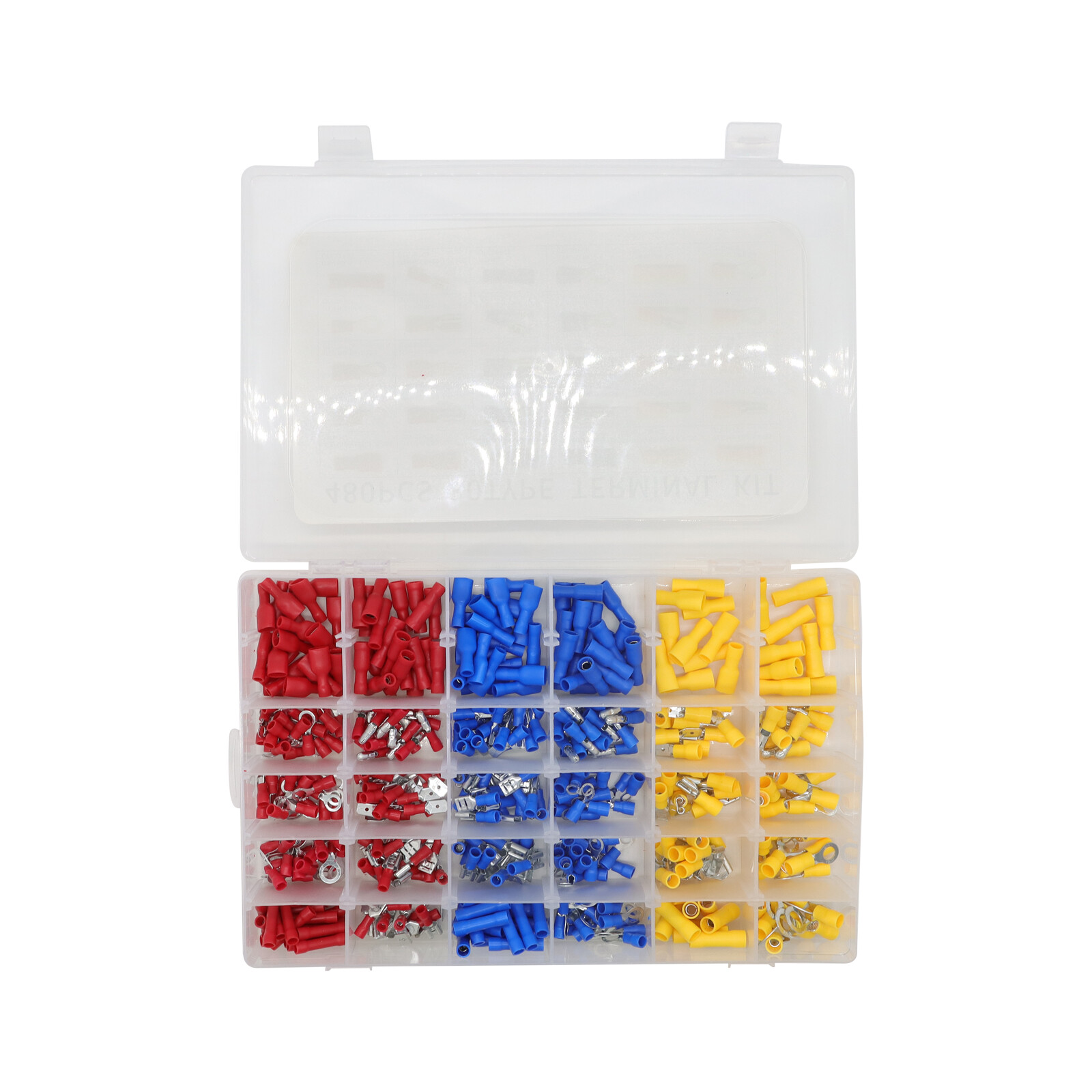 480pcs Electrical Wire Connector Assorted Insulated Crimp Terminal Spade Set Kit