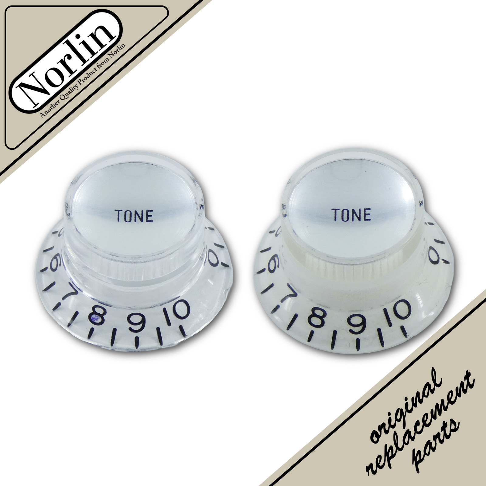 Norlin Embossed Top Hat Reflector Tone MOD Knob for Gibson® Guitars