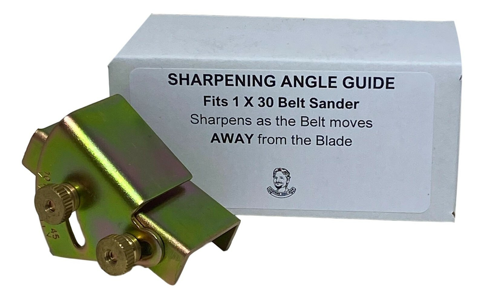 Sharpening Angle Guide for 1 x 30 Sander - Sharpen as belt moves AWAY from blade