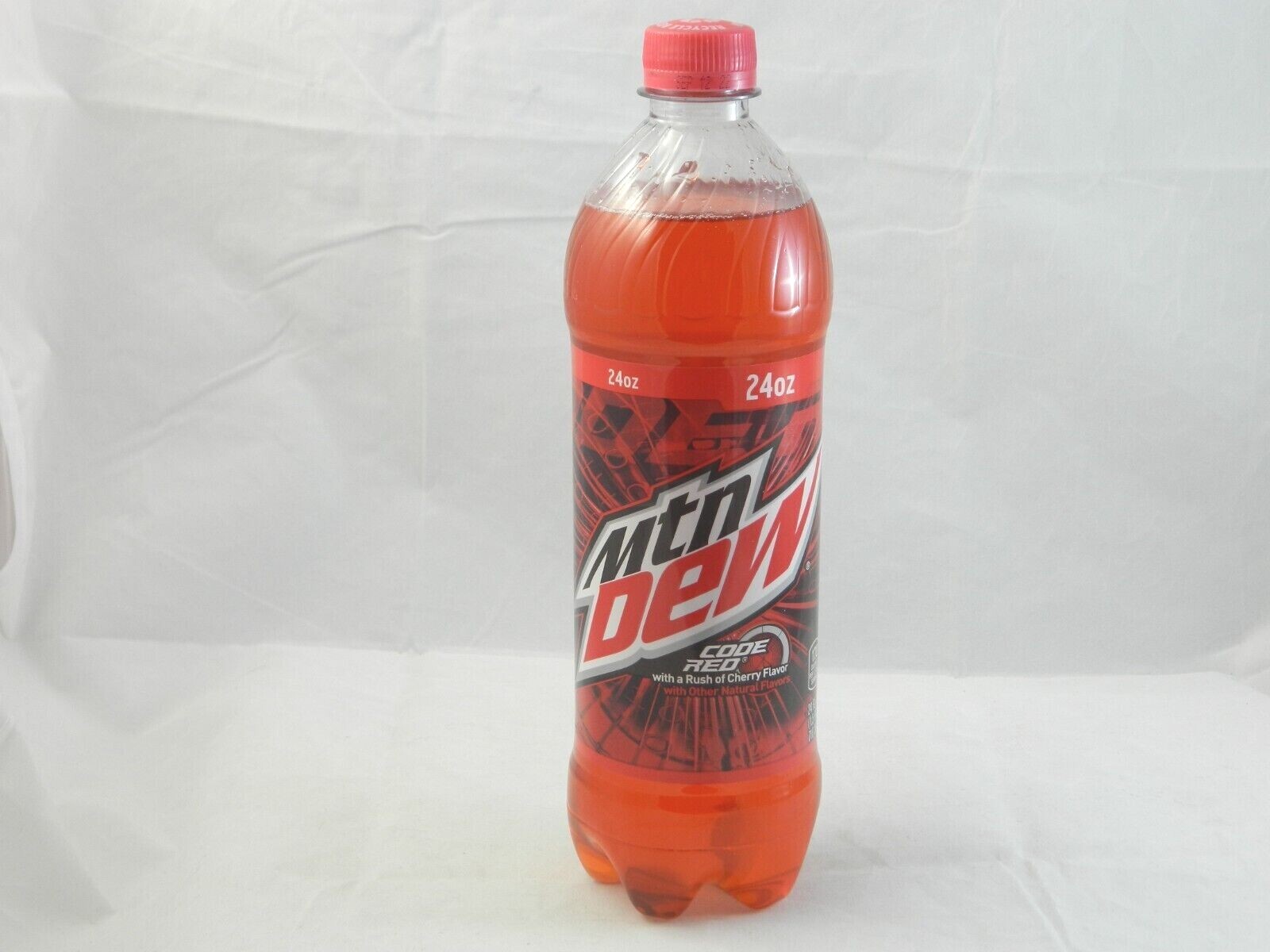 Mountain Dew Code Red Full 24 Oz Bottle 24oz Brand New MTN Discontinued Label