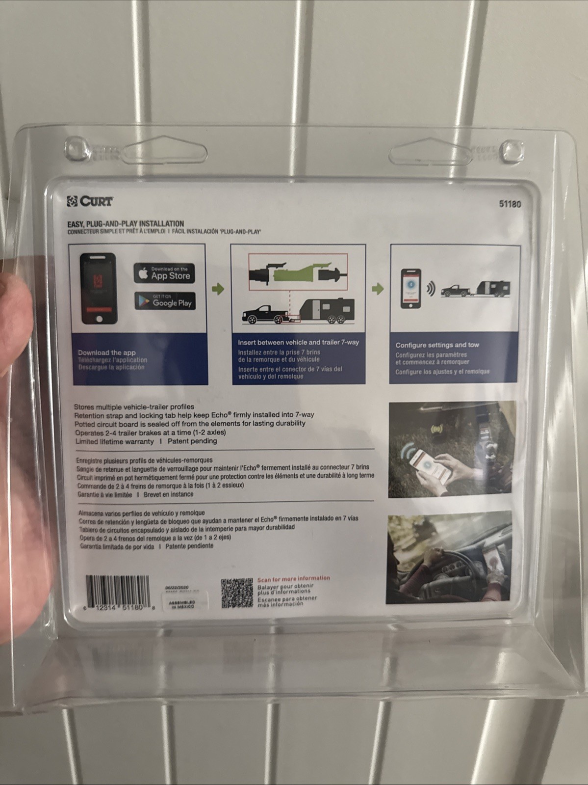 CURT ECHO MOBILE BRAKE CONTROLLER TRAILER ACCESSORY HOOKUP FOR HAULING
