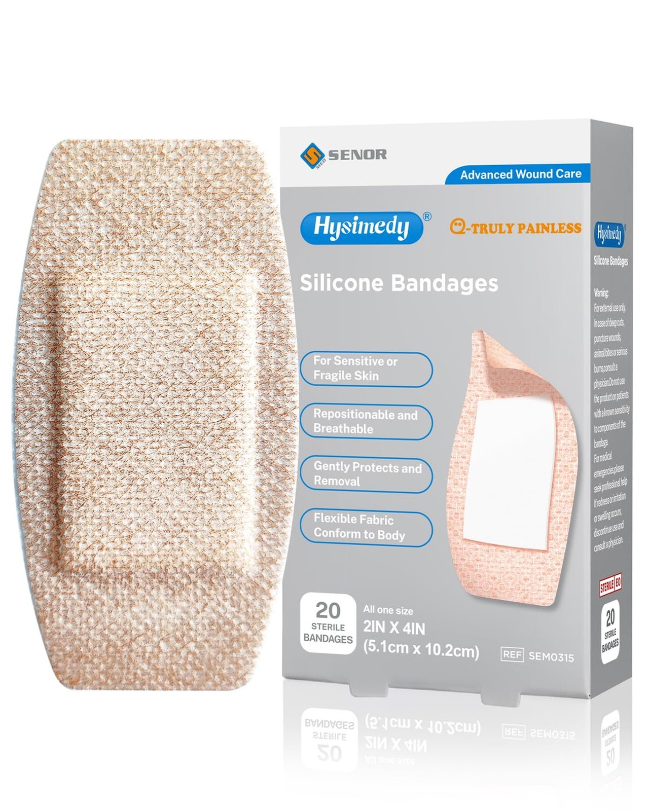 Hysimedy Silicone Adhesive Bandages Large Sizes for Sensitive Fragile Skin 2"...
