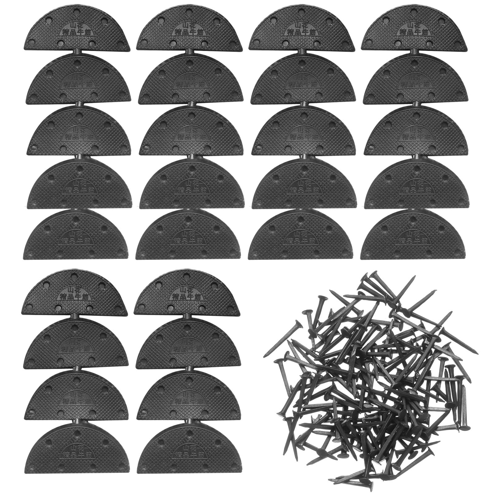 For 28 Piece Heel Rubber Set with 196 Screws, Black