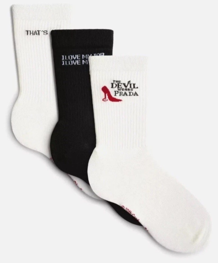NEW EXCLUSIVE 3 pk The Devil Wears Prada X Primark Socks Size 4-7