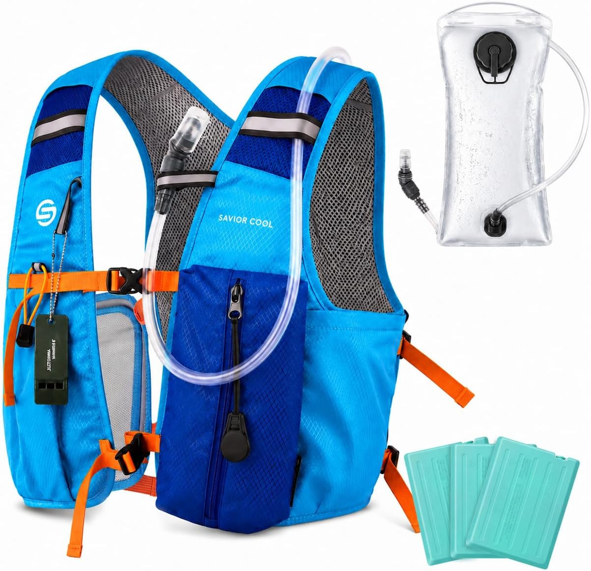 Cooling Hydration Vest with 2L Bpa-Free Water Bladder, Running Vest with 3 Remov