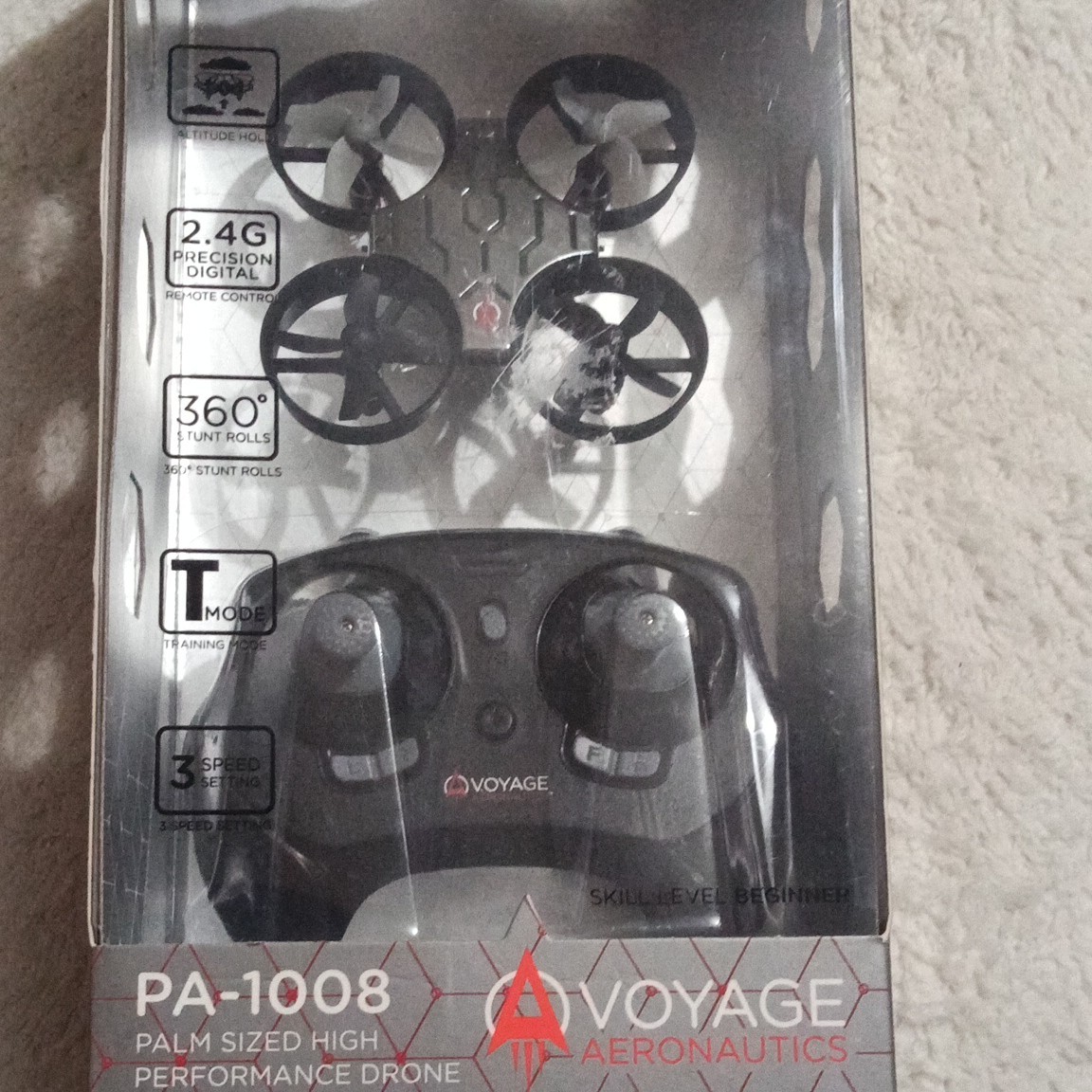 Voyage Aeronautics PA-1008 Quadcopter Drone Altitude Hold 360 Rolls 65ft