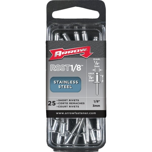 (10-25p)-Arrow 1/8 In. x 1/8 In. Stainless Steel Rivet Model: RSST1/8