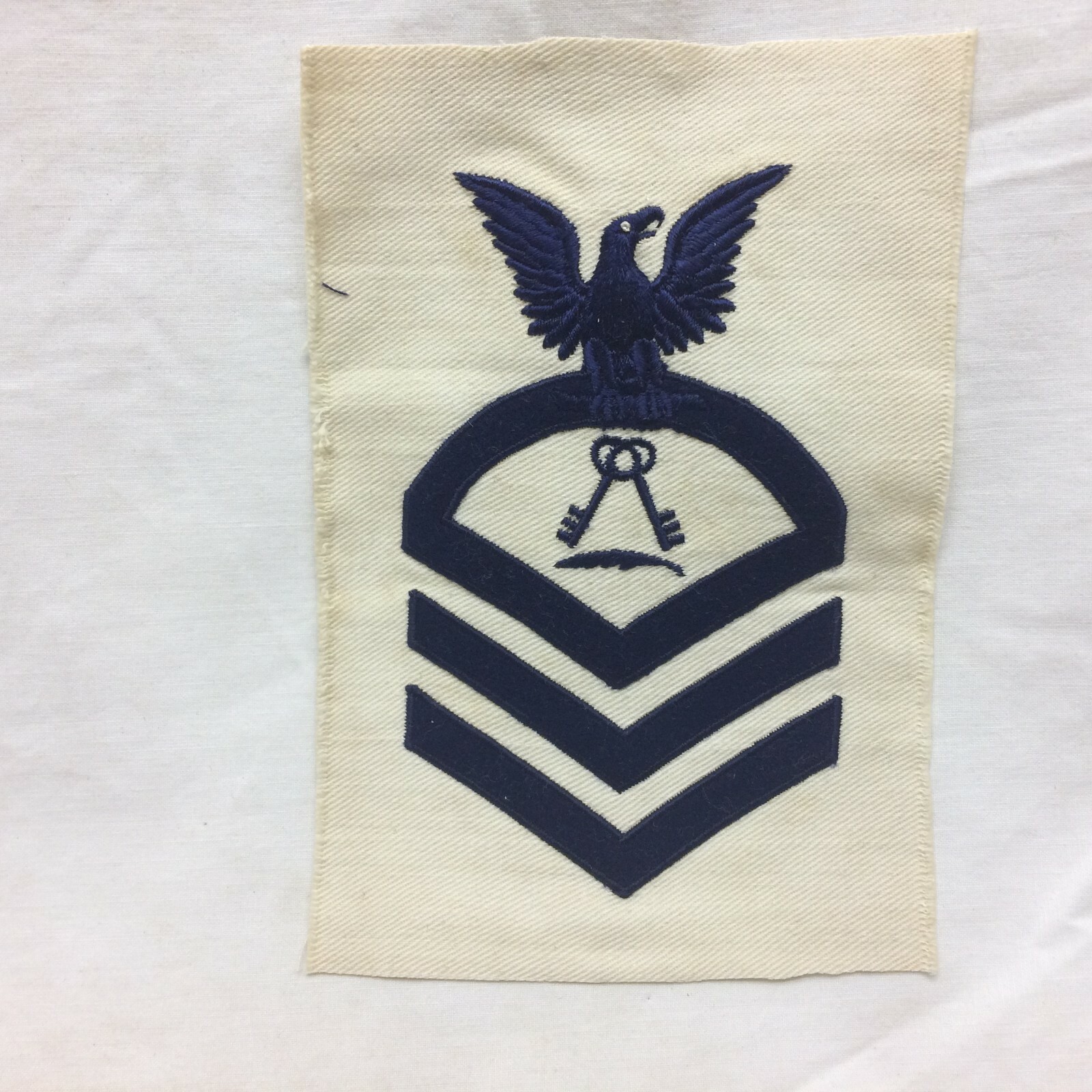 Vintage Military Patch Navy Commissary Man Steward CPO White Twill Variant
