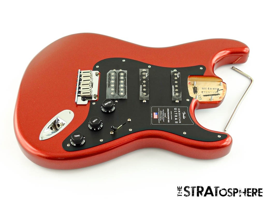 Fender American Ultra II Stratocaster HSS LOADED BODY Alder Strat Sinister Red