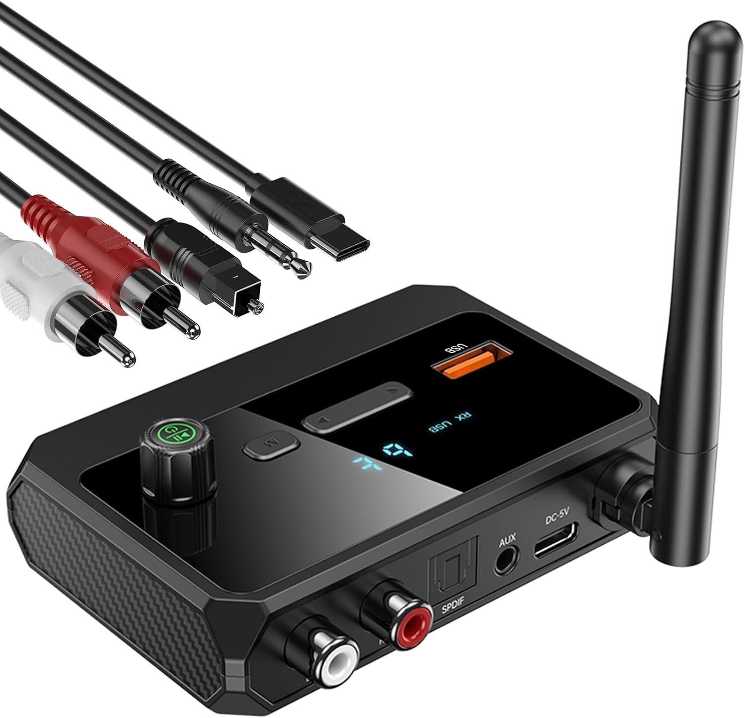 Bluetooth 5.3 Audio Receiver for Home Stereo, Wireless Adapter with Optical/USB