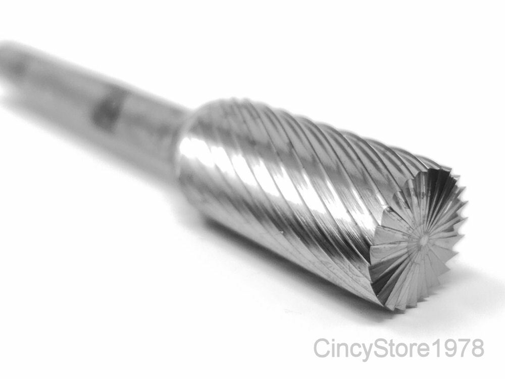 SB5S Cylindrical End Tungsten Carbide Burr Bur Cutting Tool Die Grinder Bit 1/4"