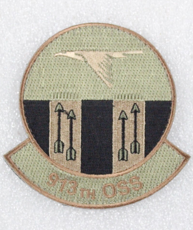 USAF Air Force Patch: 913th Operations Support Squadron, tan w/hook & loop