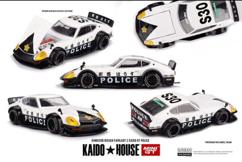 Kaido House x Mini GT Nissan Fairlady KAIDO GT POLICE #208 1/64