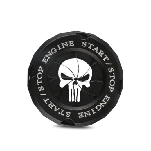 Car Push Start Button Cover, Skull Rotary Ignition Switch 1 PC Black #01
