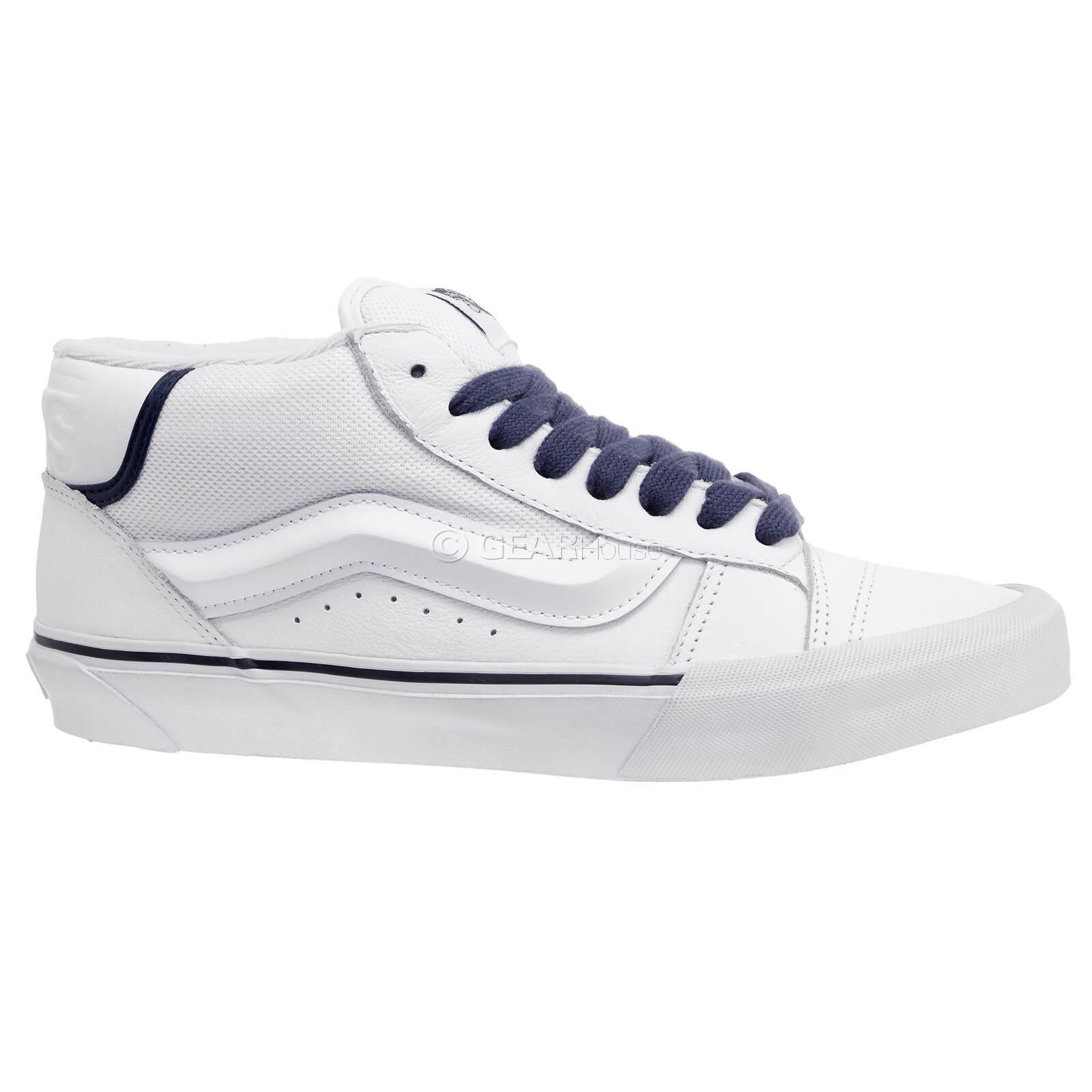 VANS Knu Skool Mid Utility Leather Mens Skateboarding Shoes, White, Pick Size