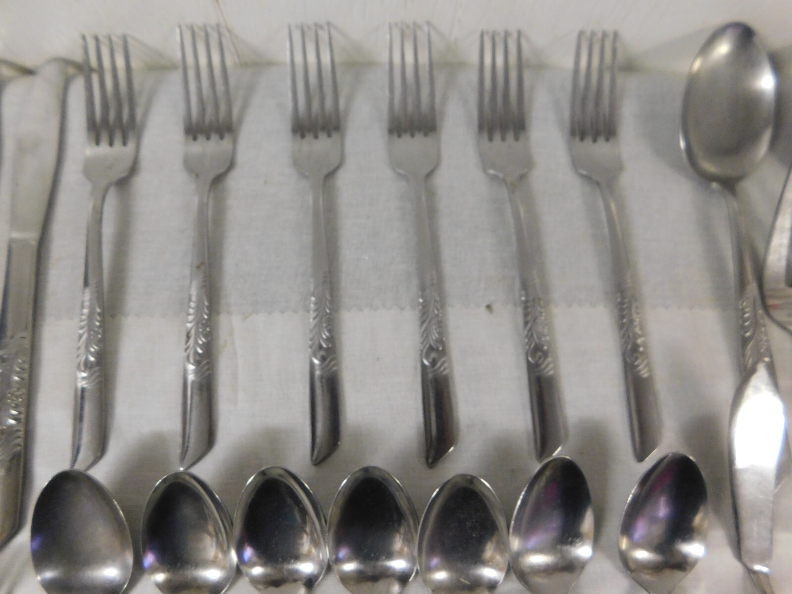 N. S. Co National Stainless Flatware Set Japan Scroll Pattern