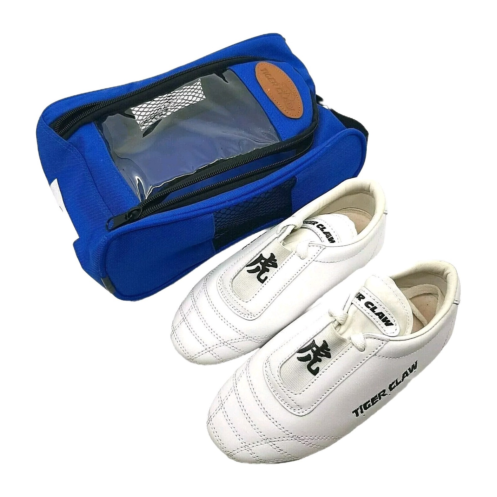 Tiger Claw White Size 3  Martial Arts Shoes Kung Fu Karate Taekwondo with Case