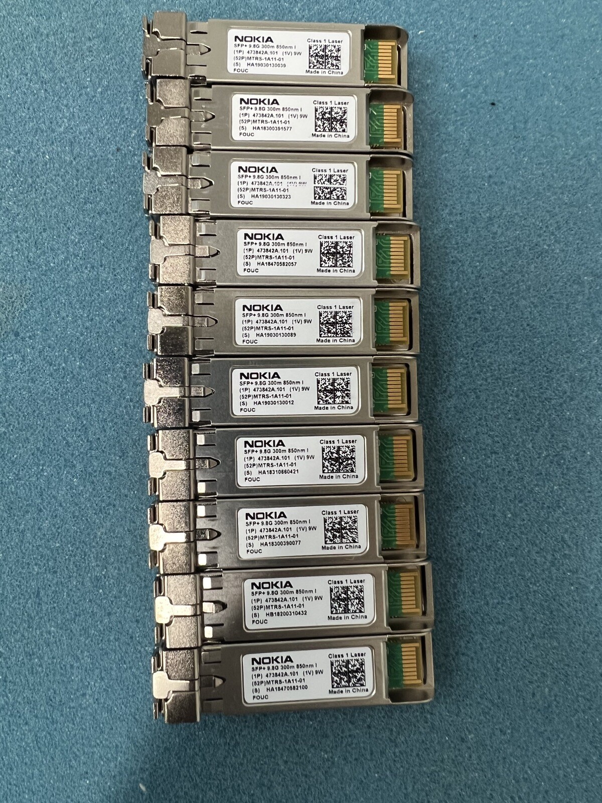 Lot of 10 Nokia 473842A.101 SFP+ 9.8G 300M 850nm FOUC