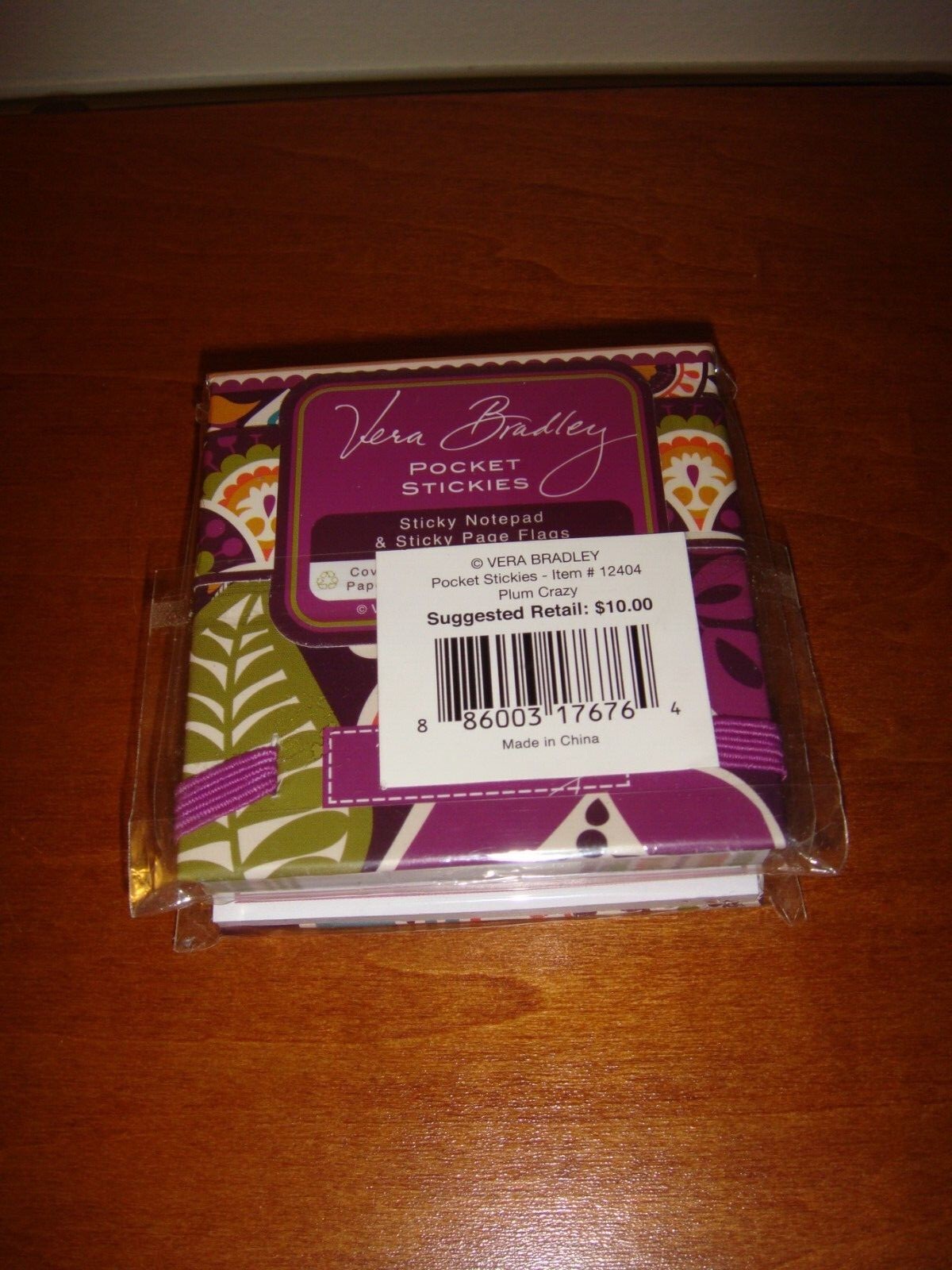 Vera Bradley Pocket Stickies Plum Crazy