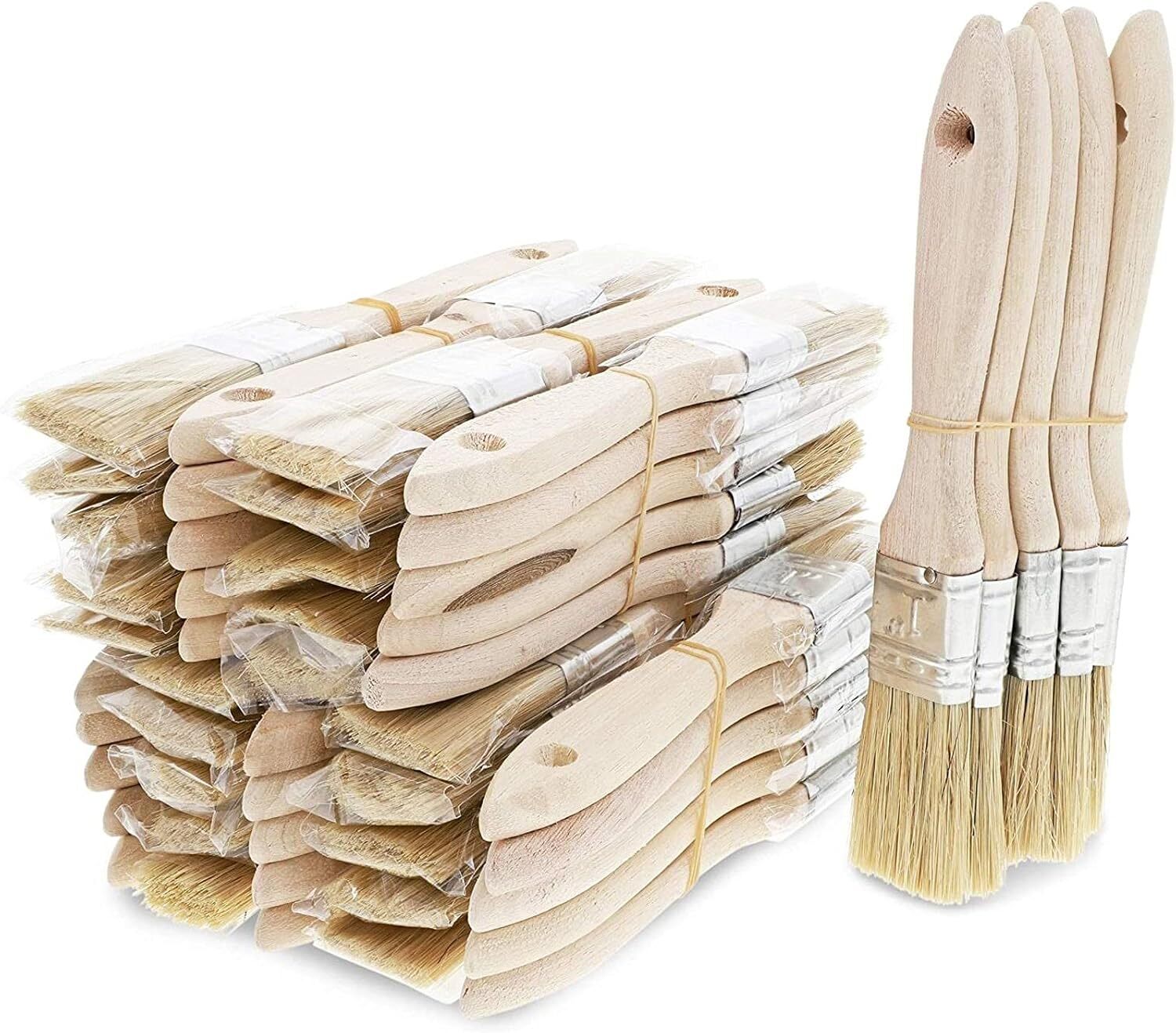 1 Inch Paint Brush Set for Arts and Crafts, House Trim Interior and Exterior Use