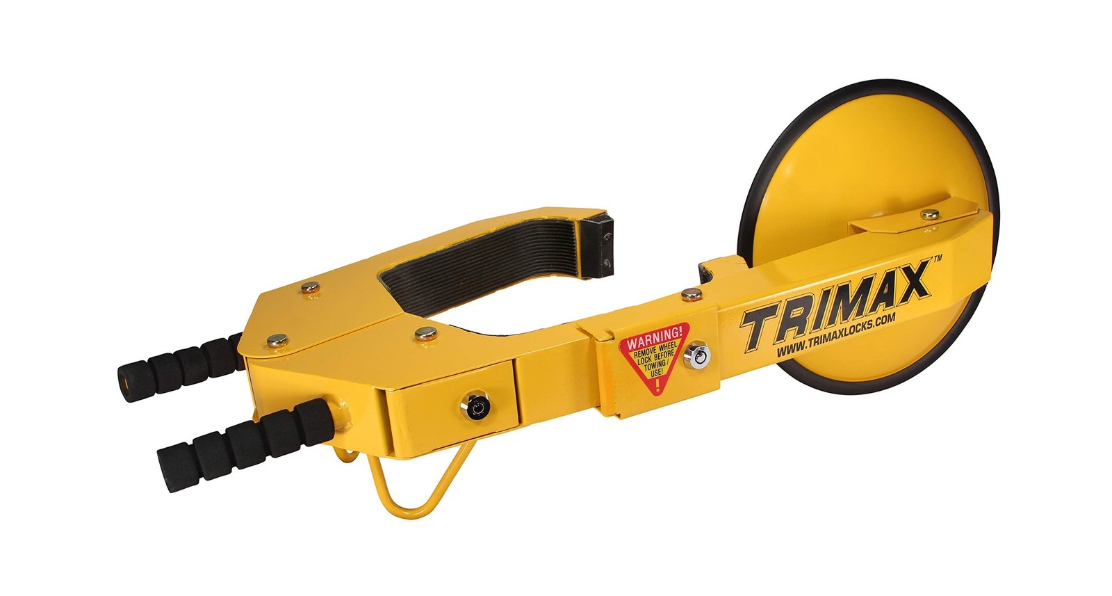 Trimax TWL100 Ultra-Max Adjustable Wheel Lock, Yellow/Black Standard