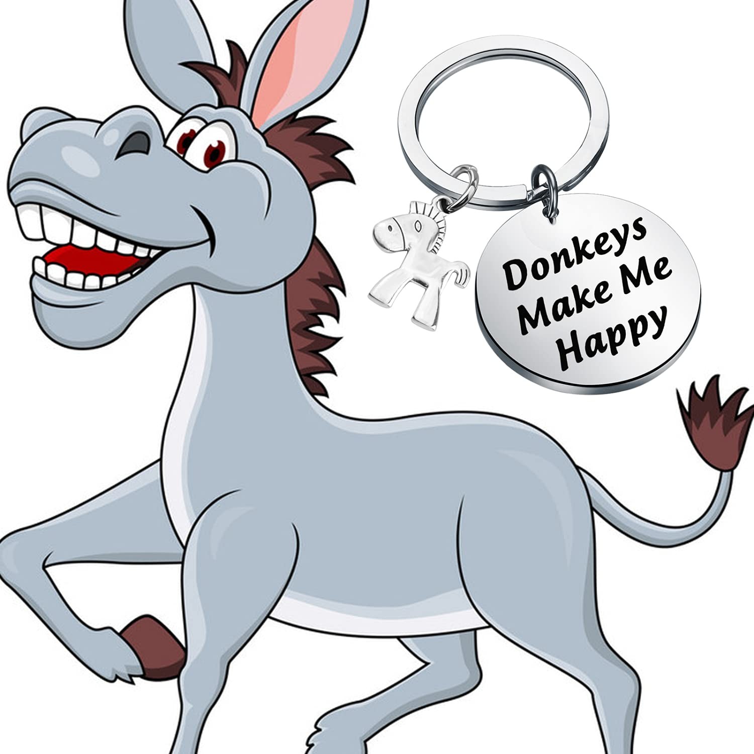 Donkey Keychain Gift for Animal Lovers (Keychain)