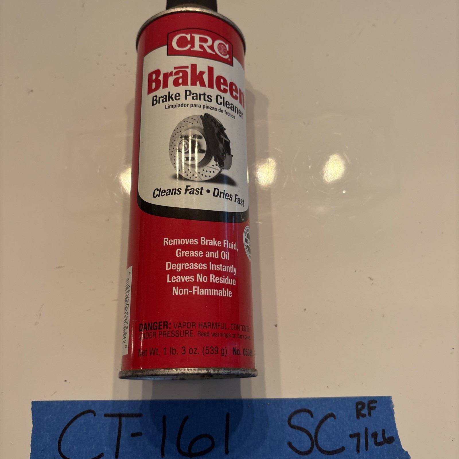 CRC 05089 Brakleen Non-Flammable Brake Parts Cleaner 19 oz Aerosol Can NOS