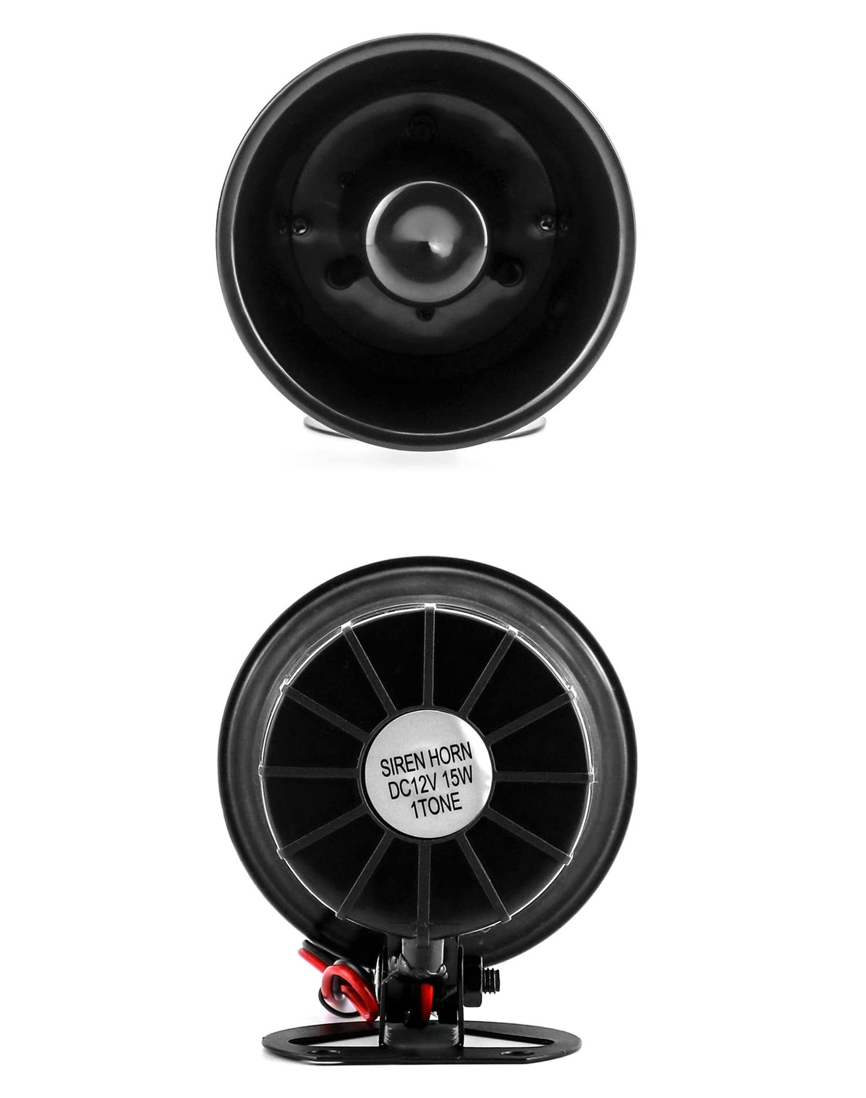 QWORK Electric Siren Horn, 2 Pack DC 12V Security Loud Wired 2 Pack, Black