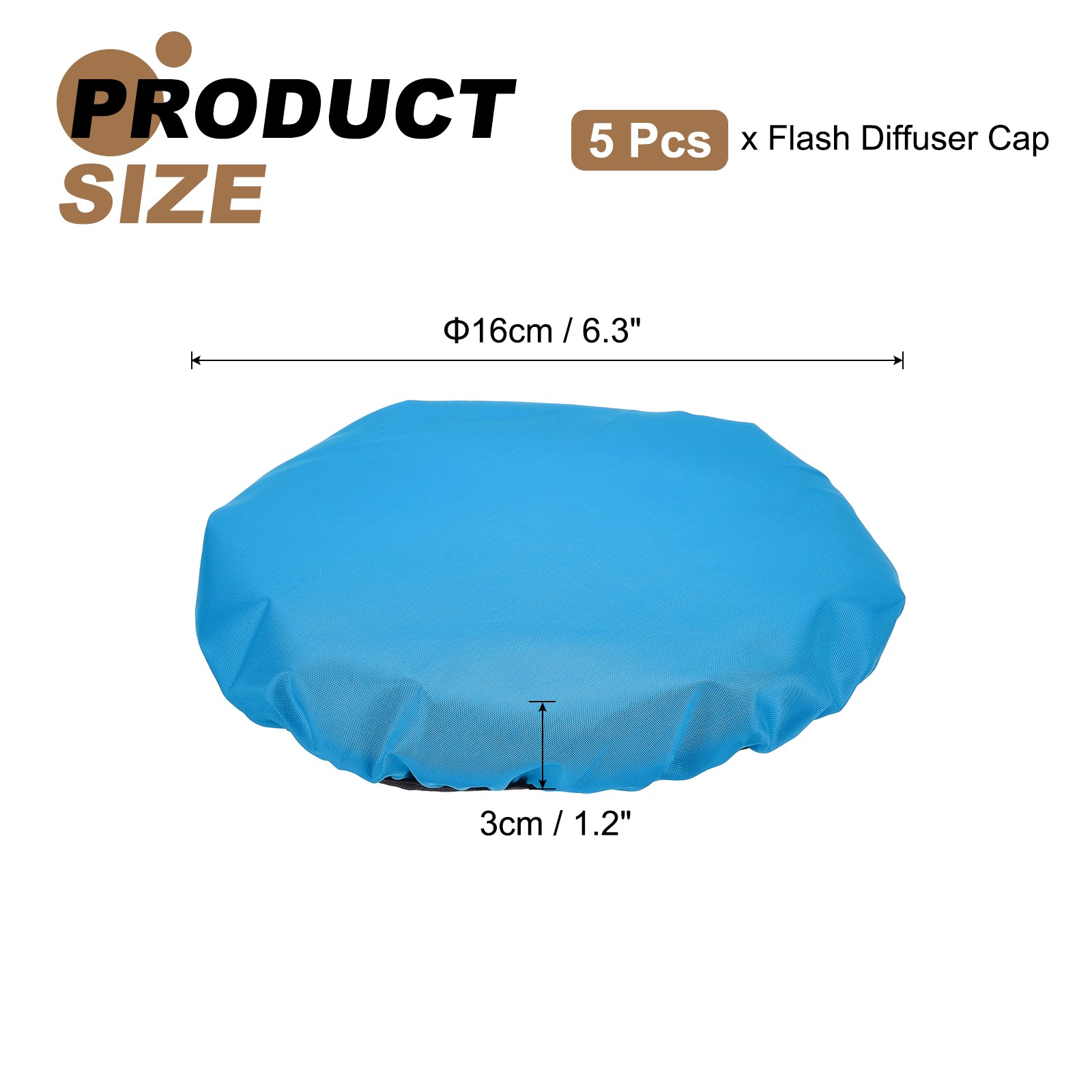 5pcs 7.1" x 7.1" Soft Mini Flash Bounce Diffuser Cap, for Flashlight, Blue