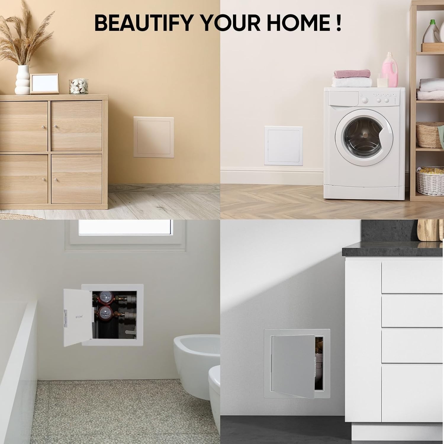 Seamless 14x14 Inch Drywall Access Panel with Discreet Notches - DIY Friendly