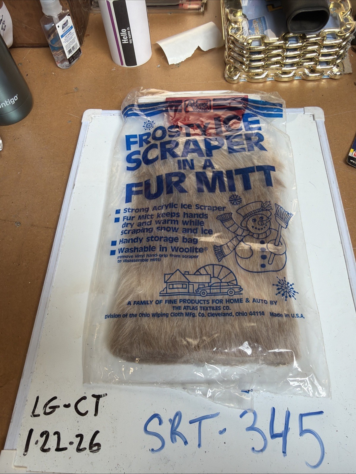 Vintage Attex Brand Frosty Ice Scraper in a Fur Mitt, in original package