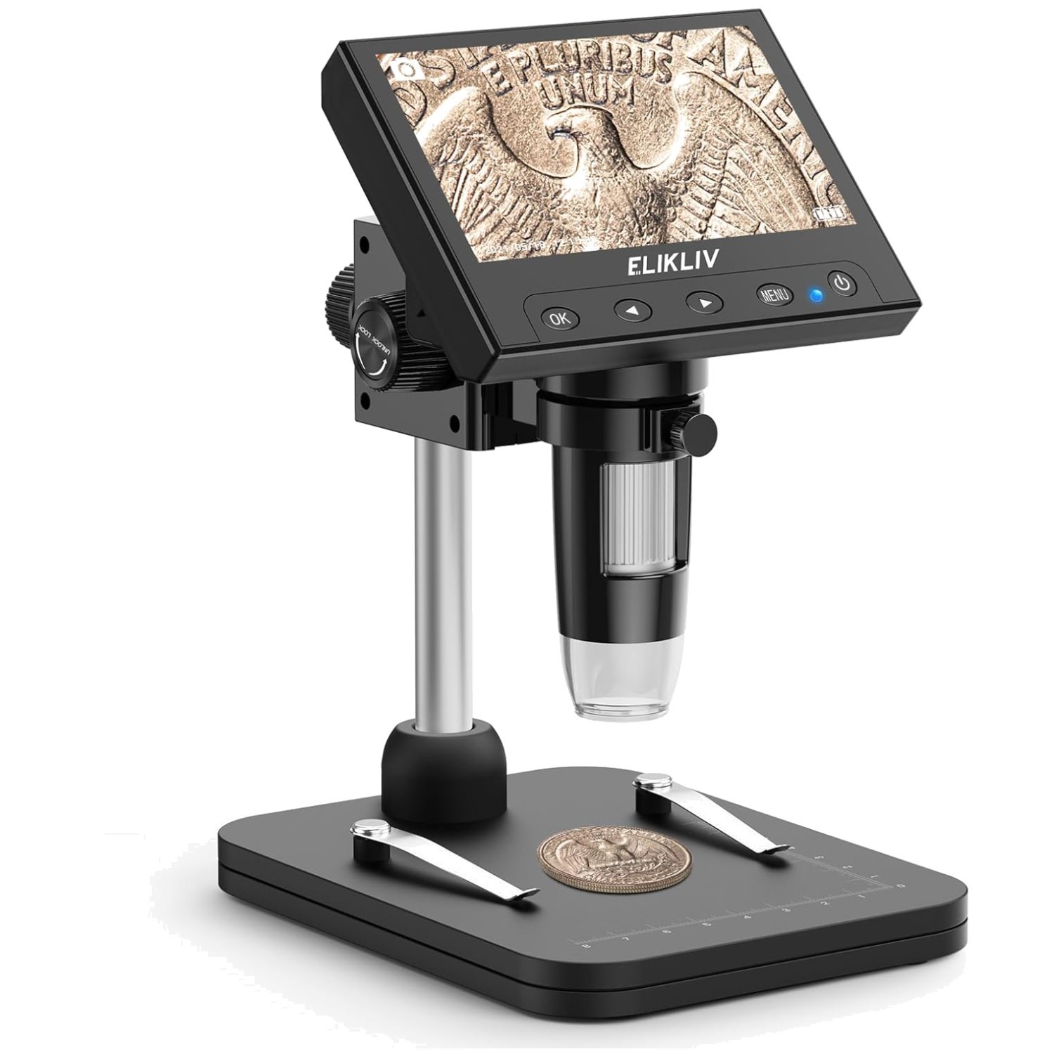 Coin Microscope 1000x Magnifier 4.3'' LCD - Black