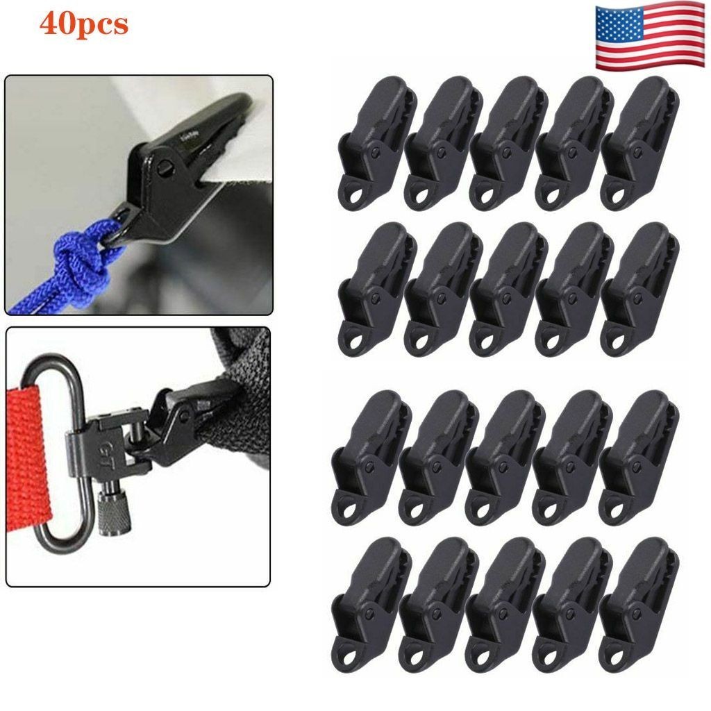 40PCS Camping Awning Clamp Tarp Clip For Car Boat Cover Emergency Tent Snap Hot