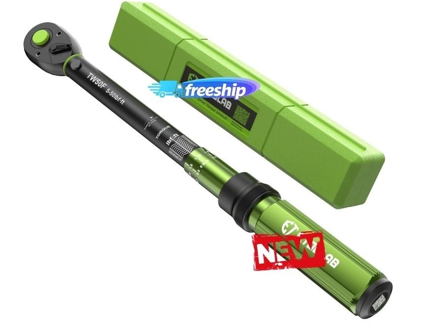 Llave dinamométrica 3/8", 5–50 ft-lb, 72 dientes, ideal para motos y autos