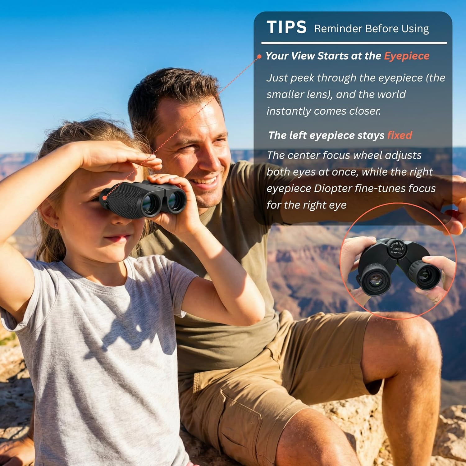 Binoculars for Adults and Kids, 10X25 Compact Binoculars for Bird Watching, Thea