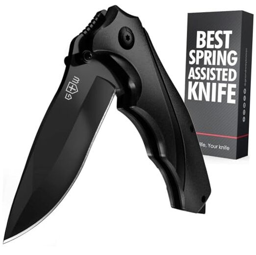 Pocket Knife for Men - Best Knife with Glass Breaker and Pocket Clip - 1. Black