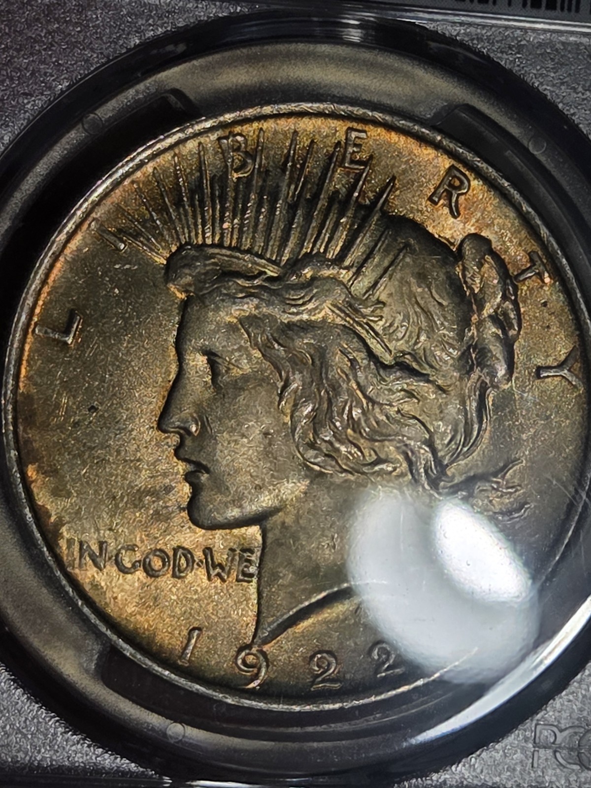 1922 $1 Peace Dollar PCGS MS63 Toned