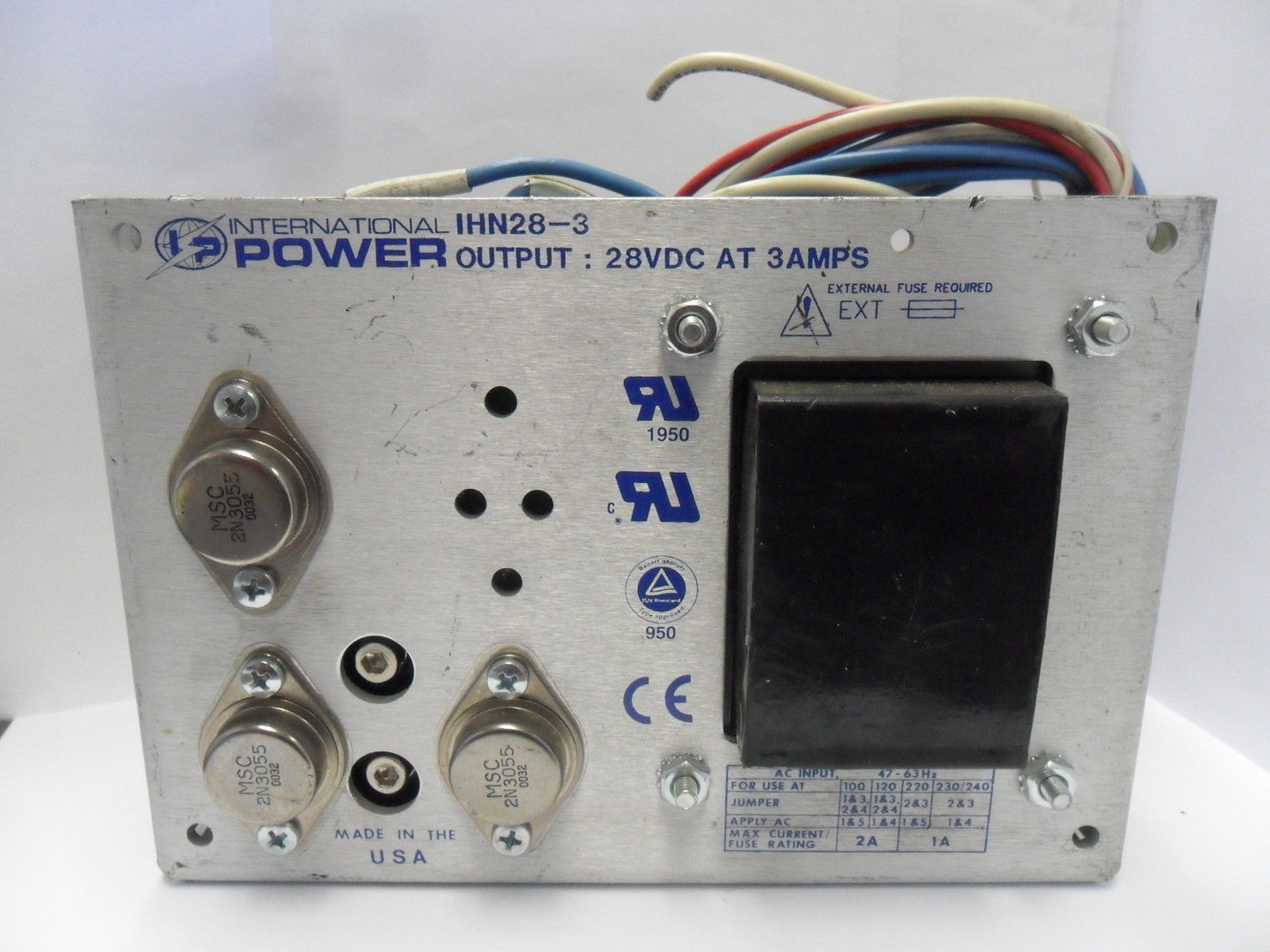 Nice IP International Power IHN28-3 SIngle Output Linear Power Supply 28VDC 3A