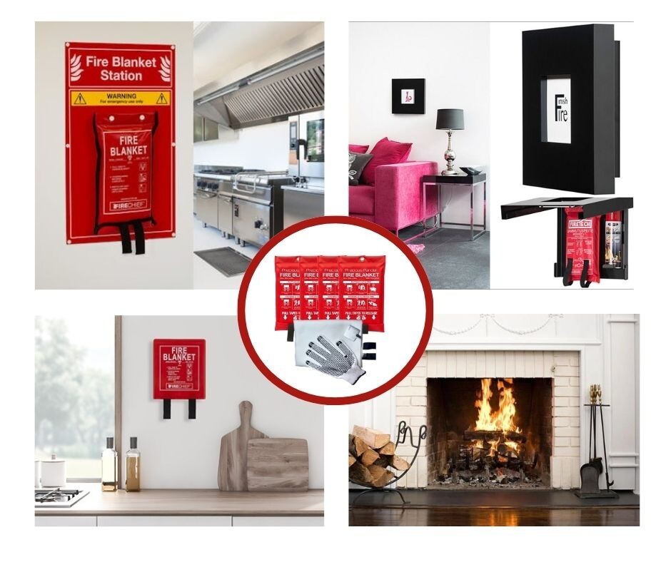 Emergency Fire Blanket for Home and Kitchen - 3 Pack 40"x40" Flame Suppression