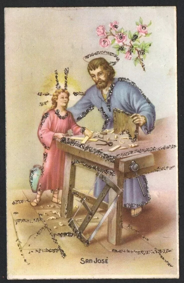 Holy card antique postale de San Jose santino image pieuse estampa