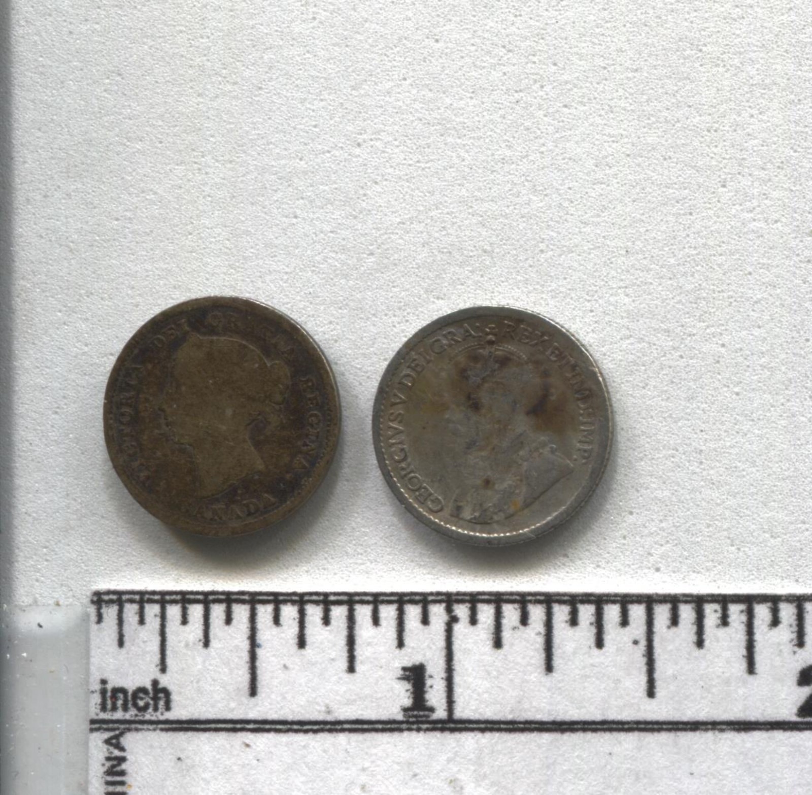 Two Canada 5 cent silvers: 1888 & 1920 - .925 & .800 Silver