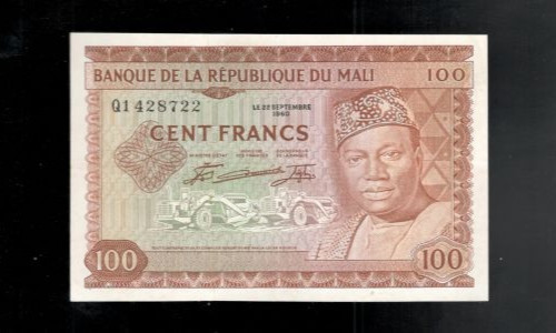Mali, 1960, 100 Francs, P-7, CRISP EF!