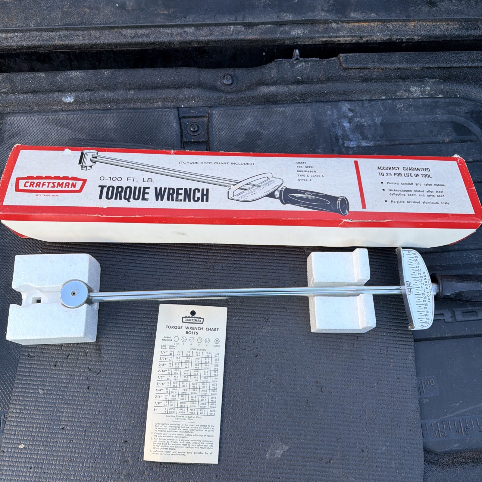 Sears Craftsman USA Nos Crown Logo Beam Torque Wrench 44481 0-100 Ft Lb